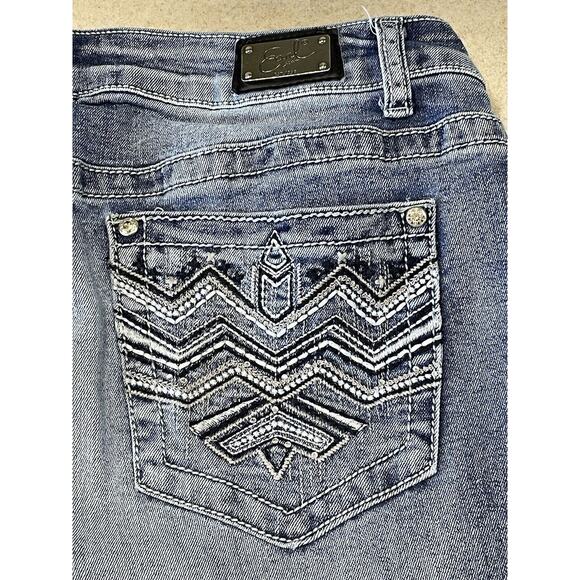 Earl Jeans Embellished Rhinestones Stretch Slim Boot Cut Size 10 Women’s Denim - Picture 7 of 13